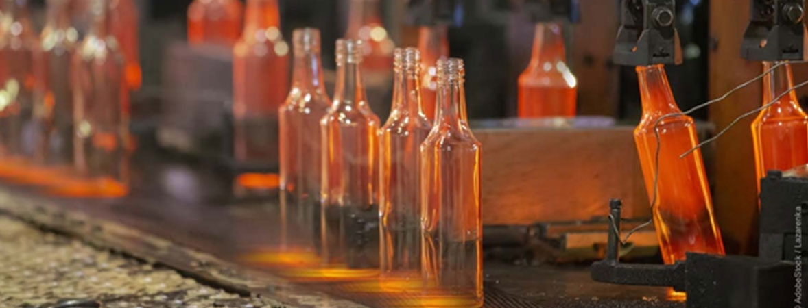 Optris การควบคุมอุณหภูมิในกระบวนการผลิตแก้ว Banner